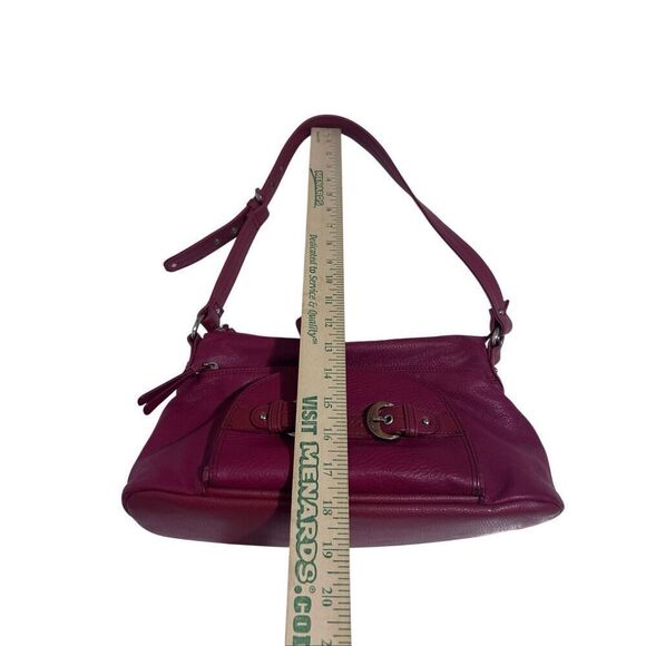 Stone & Co Red Genuine Leather Shoulder Bag Handbag Buckled Adjustable Strap - Picture 11 of 12